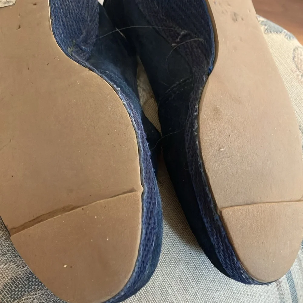 Dark Blue Suede wedges 8